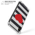 Black And White Striped Heart iPhone XS Max Clear Case